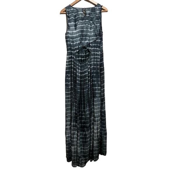 NEUW for Anthropologie Blue/Gray Shibori Cutout Maxi Dress Size Large - Picture 5 of 14